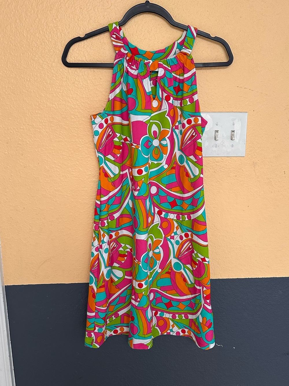 Jude Connally Mini dress Swirl psychedelic green orange pink Size XS